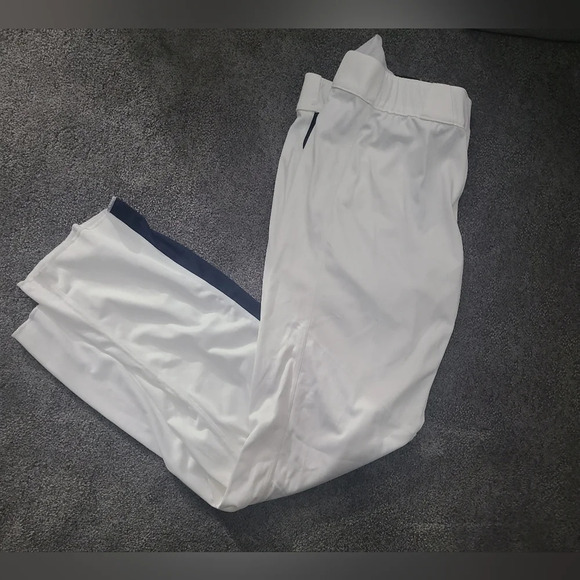 Nike Vapor Men's Baseball Pants-White and Navy Blue, Unhemmed - Picture 6 of 9